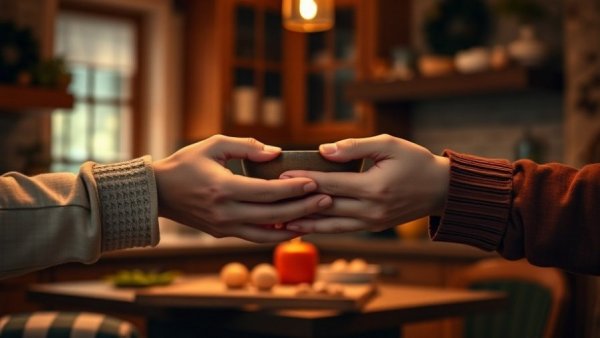 Hands exchanging bowl of vegetables, symbolizing gratitude practices for daily life.