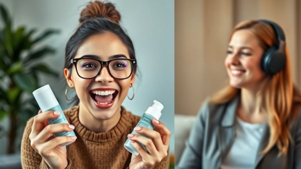 Energetic split-screen interview discussing tweens skincare trends.