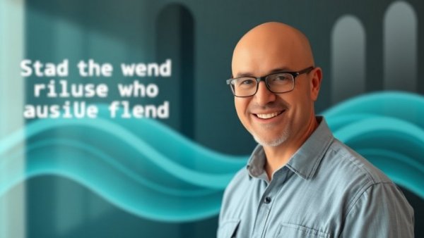 Mindfulness reduces stress: calming practice background with smiling man.