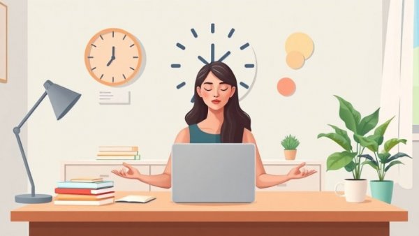 Mindful meditation scene illustrating mindfulness productivity techniques.
