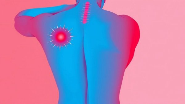 Illustration depicting chronic back pain relief with vivid colors.