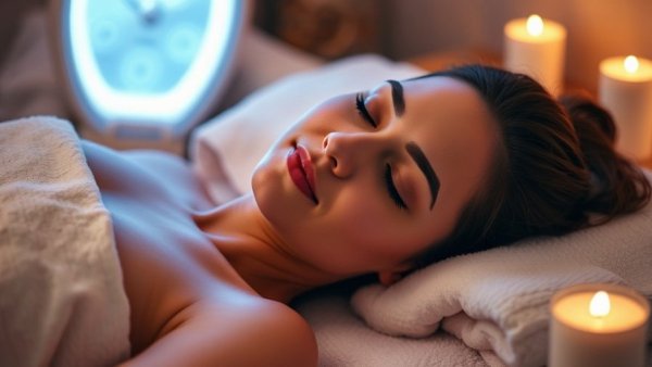 Spa Gig Harbor Trends 2026 LED therapy session, serene spa ambiance.