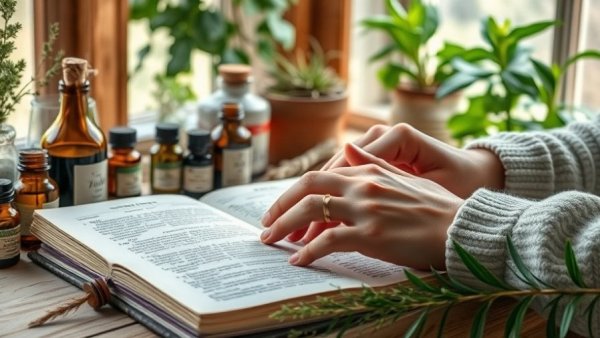 Serene herbal setting with journal near Gig Harbor.