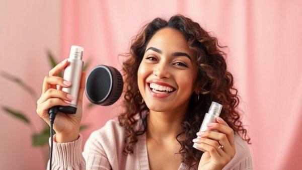 Skincare expert holding product in beauty podcast setting, midlife skin hydration rituals.