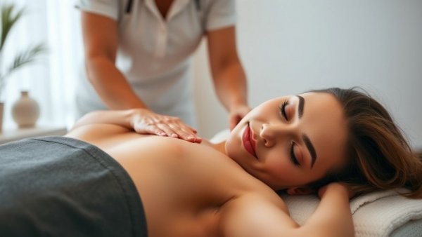 Massage therapist providing deep tissue massage in Gig Harbor spa.