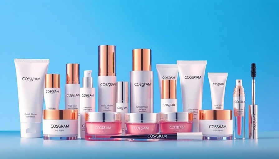Cosgram beauty products showcasing immuno exosome technology.