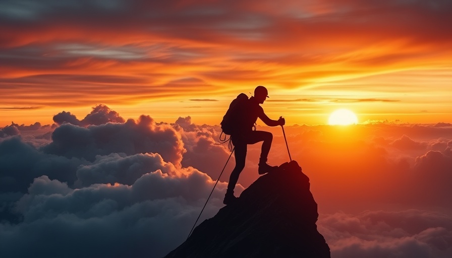 Silhouette of a climber at sunset, symbolizing mindfulness Gig Harbor.