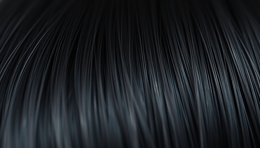 Close-up of sleek black hair with natural shine.