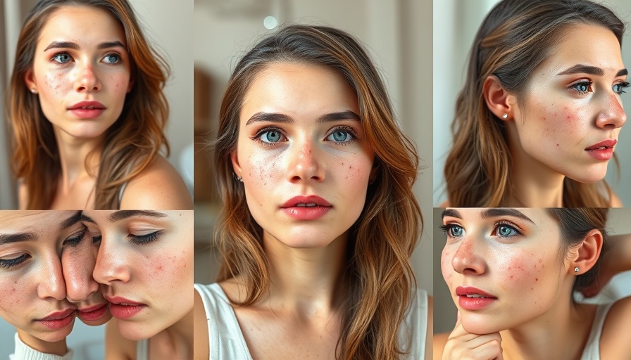 Young woman showing keratosis pilaris treatment stages.