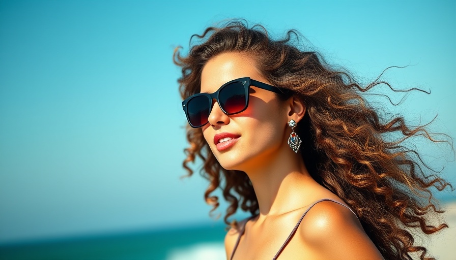 Confident woman enjoying beach breeze, showcasing vacation hair tips.