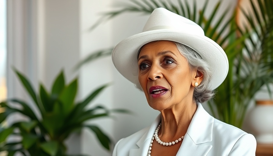Elegant woman discusses hypnosis in a bright room.