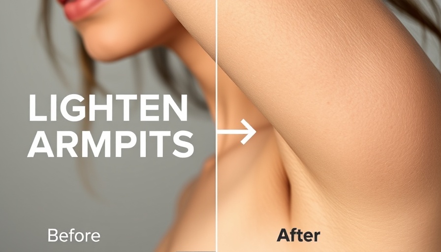 Illustration of dark underarms treatment process with visible results.