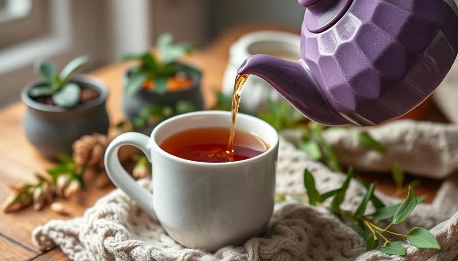 Herbal remedies Gig Harbor: Oatstraw tea pouring into a rustic mug.
