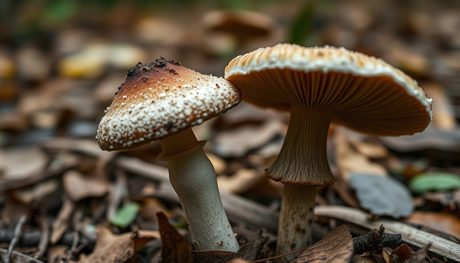 Mushroom on forest floor symbolizing mycology and nervous system.