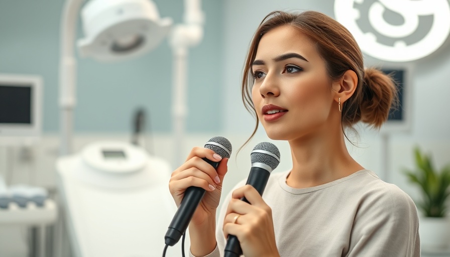 Dark neck solutions medspa Gig Harbor discussion by young woman.