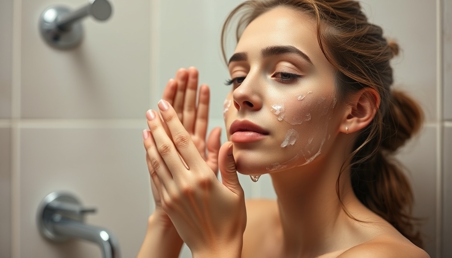 Young woman demonstrating how to wash your face without water.