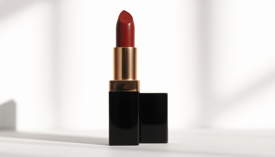 Elegant Chanel lipstick with shadow on a white background, Gig Harbor.