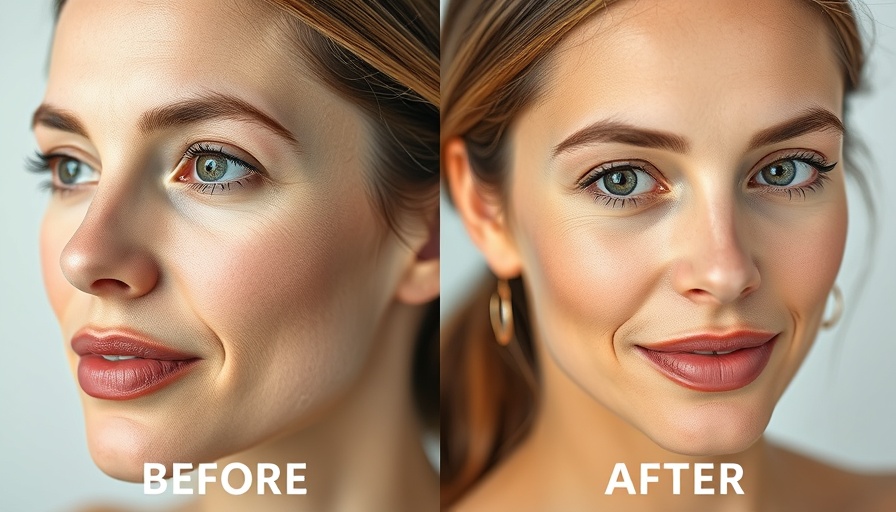 Before and after comparison in anti-aging skin care.