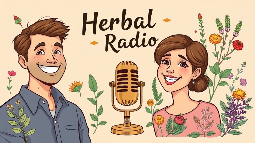 Colorful flyer featuring smiling herbalist promoting natural supplements and immune support herbs.