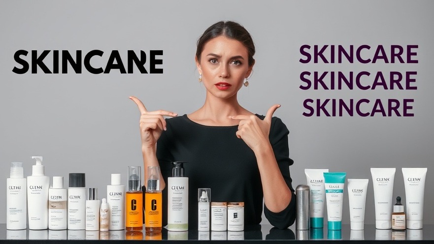 Concerned woman in black dress explores anti-aging skin care products.