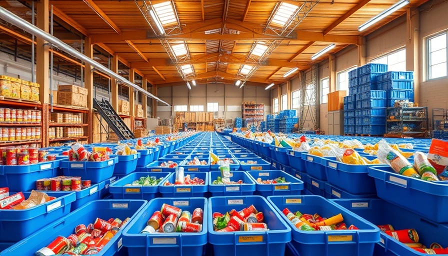 Manna Food Bank open house showcasing organized interior with canned goods.