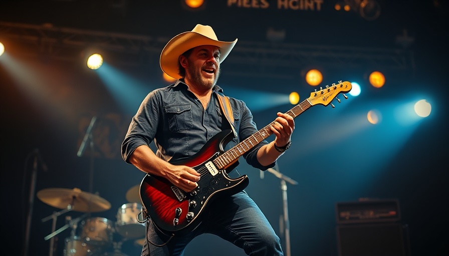Energetic cowboy guitarist on stage amid Gulf of America controversy