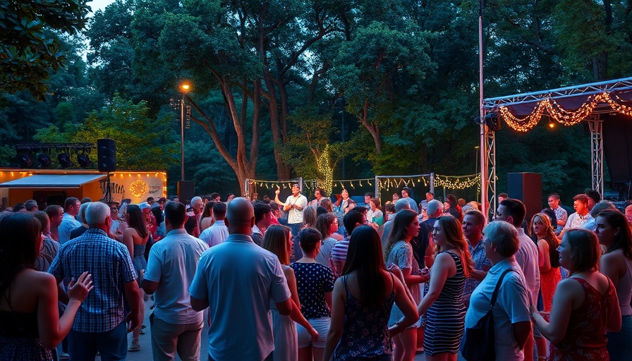 Gulf Coast Musicians Fundraiser with live music and dancing attendees.