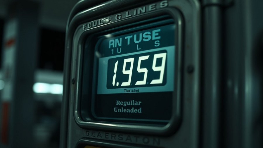 Close-up vintage gas pump display, $1.939 per gallon, living in oil country.