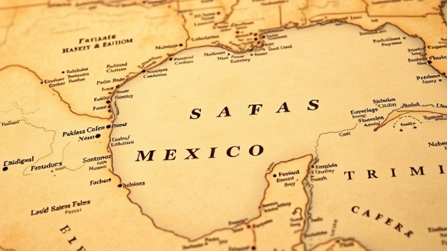 Map highlighting U.S. and Mexico border, Gulf of Mexico focus.