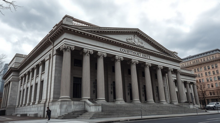 Neoclassical courthouse building, Orange Beach legal victory