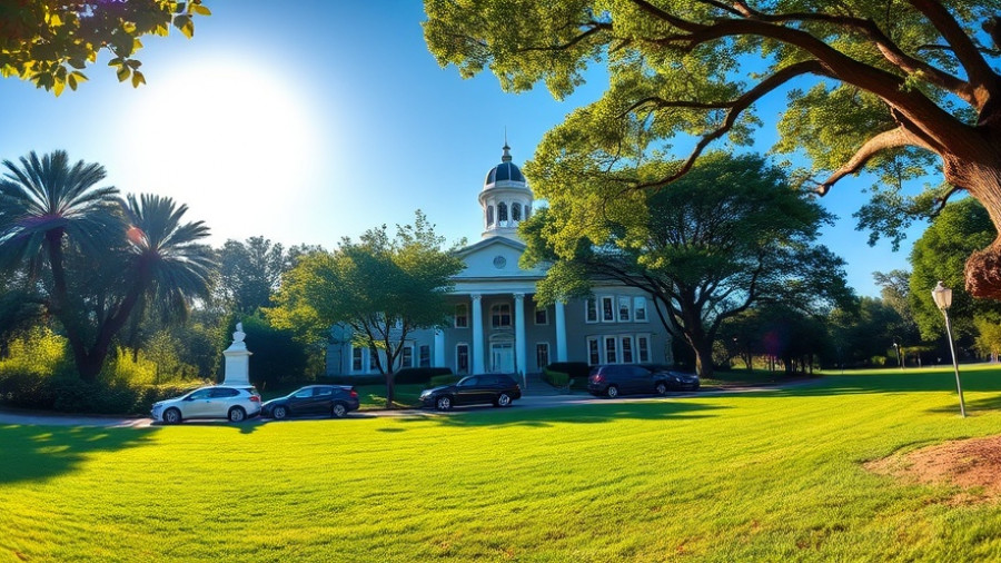 City hall near Gulf Shores High School Project Costs, sunlit view.