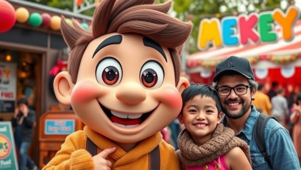 Animated character at Alabama coastal beaches event.