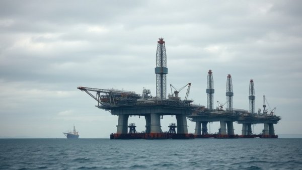 Offshore oil rigs in the Gulf of Mexico.