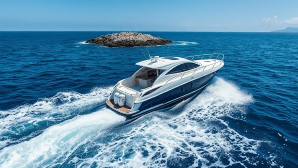 Venice Florida Jetty Boating with motorboat cruising.