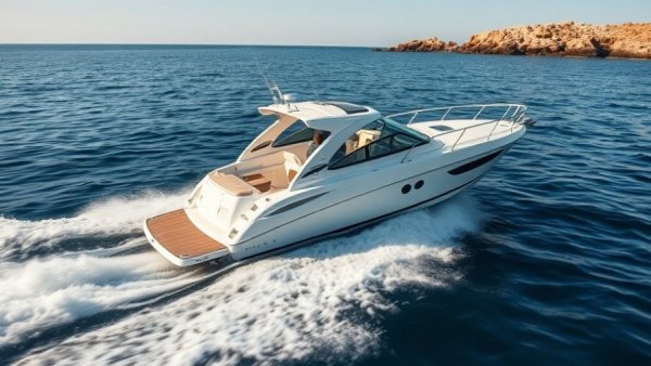 Exciting boating adventure in the Gulf of America on a clear day.