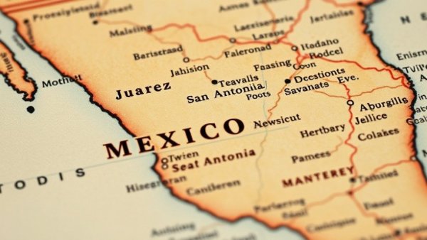 Vintage map highlighting cartel-linked fuel smuggling routes.