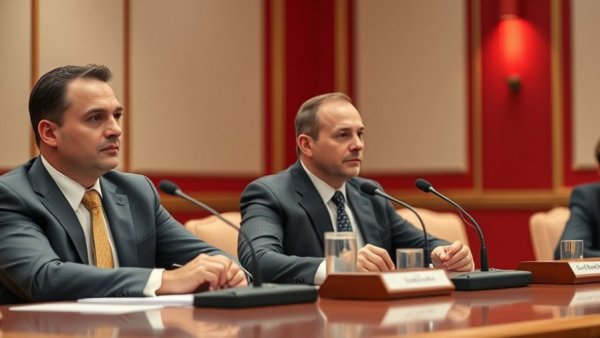 Pensacola Police Chief candidates at a conference table.