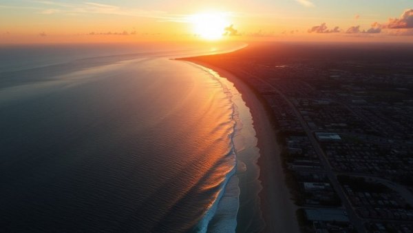 Breathtaking view of Florida's Gulf Coast from above, highlighting urban and coastal beauty.