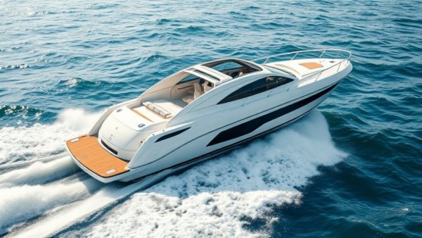 Full Throttle Boating: sleek speedboat racing across ocean waters.