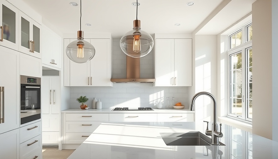 Modern kitchen in luxury home, Inlet Beach Florida, with elegant fixtures.