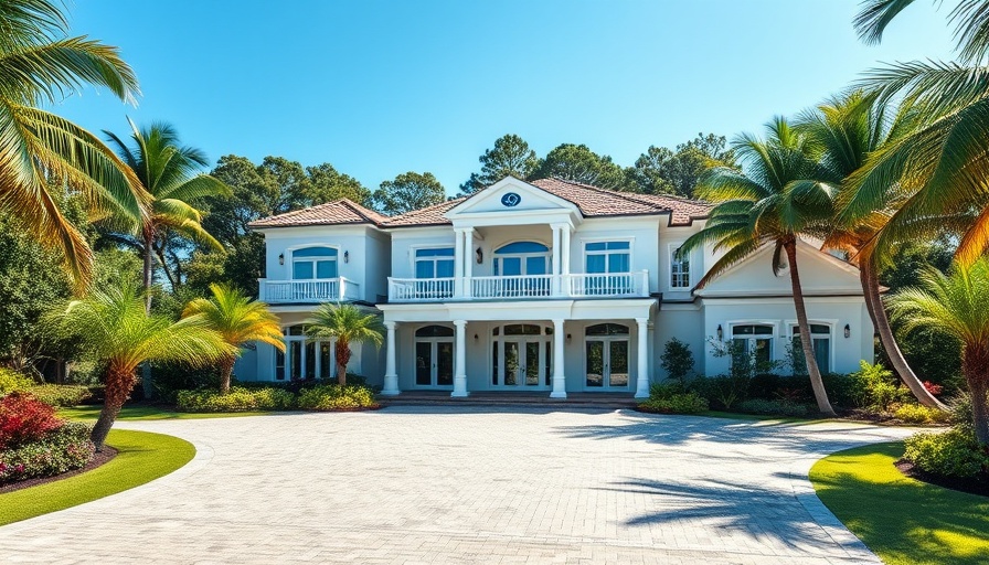 Luxury homes at Blue Mountain Beach, elegant beach house with lush greenery.