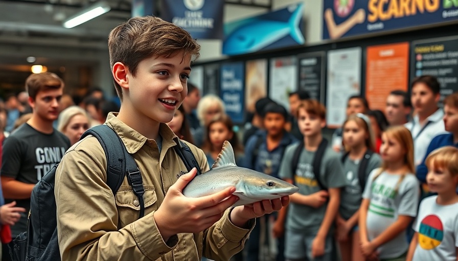 Marine educator holds shark at Shark Fest Gulf State Park.