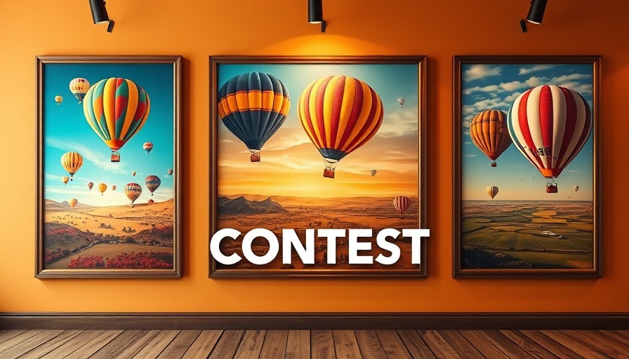 Gulf Coast Hot Air Balloon Festival artwork contest gallery display.