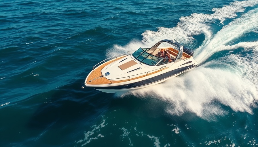 High-speed boat in Gulf of America, creating waves.