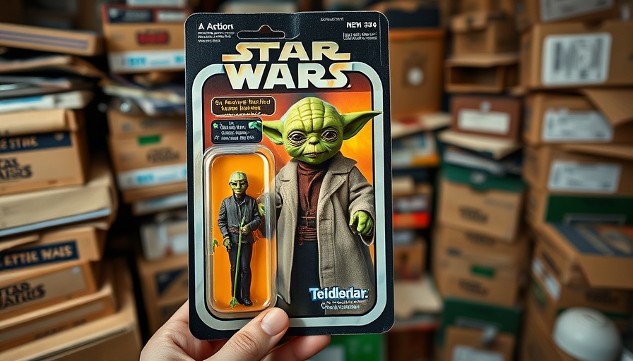 Discovering vintage Yoda action figure while buying storage units.