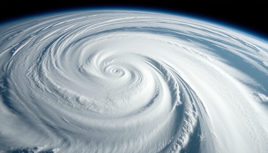 Satellite image of Tropical Storm Erin impacting Texas.
