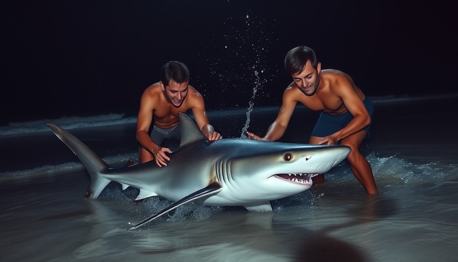 Nighttime lemon shark interaction demonstrating safety.
