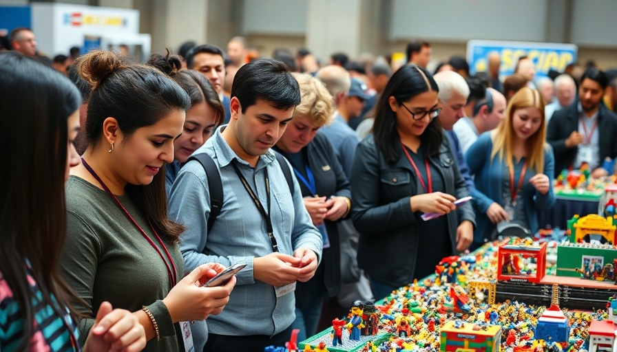 Visitors at the Pensacola Brick Convention marveling at Lego structures.