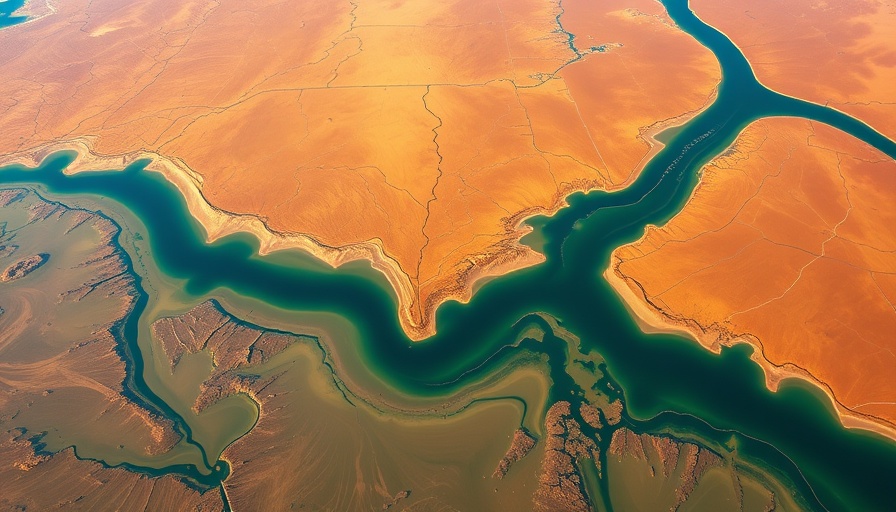 Aerial view of Mississippi River Delta showcasing dynamic transformations.