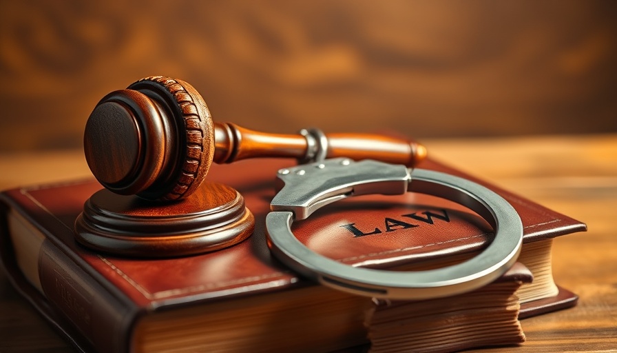 Wooden gavel and handcuffs on law book, symbols of Pensacola bank fraud case.